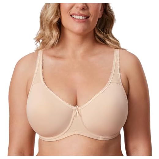 SYROKAN Damen Starker Halt Sports BH Weiches Cup mit Bügel für Große Größen Schwarz 95D 6 DELIMIRA Damen Nahtlose Vollschalen T-Shirt BH - mit Bügel Gepolstert Beige 95D