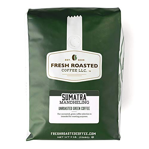 Fresh Roasted Coffee, Unroasted Sumatra Mandheling | Single Origin | Kosher | 5 Pound