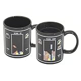 Animierte Tetris Kaffeetasse wärmeempfindlicher Retro Kaffeebecher mit Thermoeffekt Farbwechsel