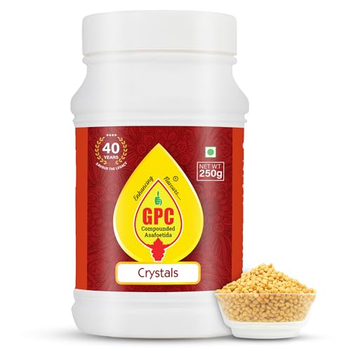 GPC Compounded Asafoetida Crystals 250gm | Small Hing Crystals for Indian Cooking | Strong Asafoetida Blend, Rich Flavour And Taste, Antioxidant-Rich, Digestive & Aromatic Spice