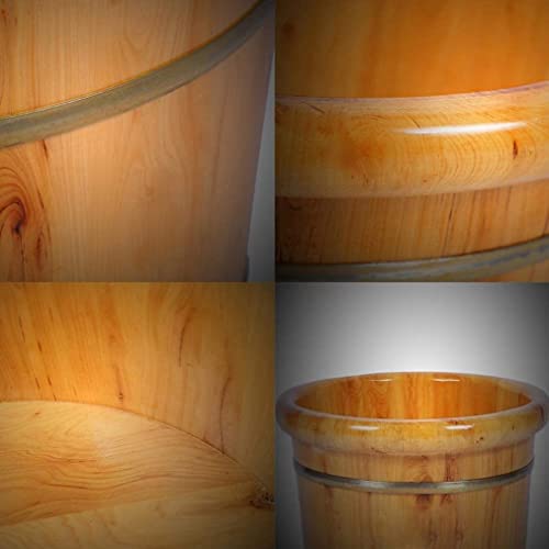 Balde artesanal para spa y baño de pies de madera miniatura 4