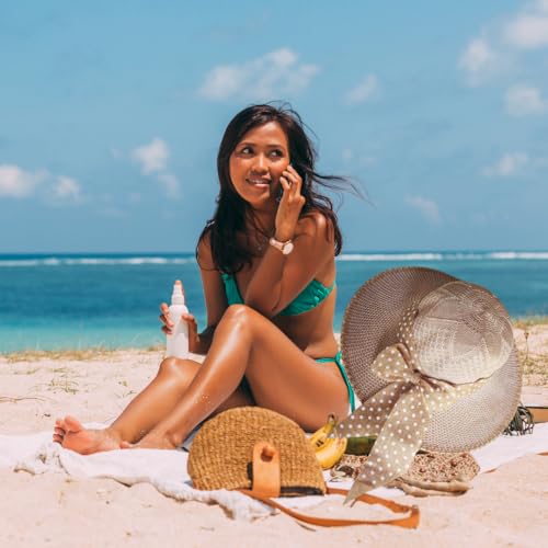 Chapéu de Praia Feminino de Poliester, com Aba Larga e Proteção Contra o Sol.