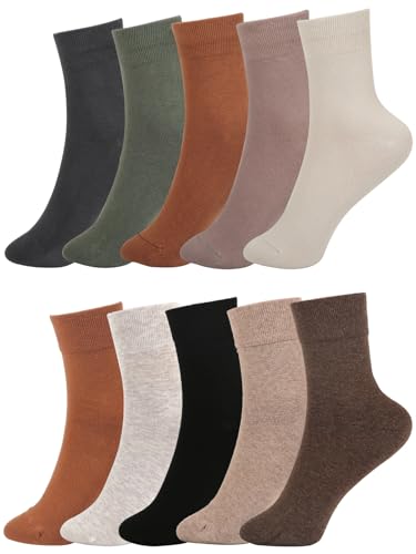 Image of FGZ Women Thin Cotton Socks Soft Cozy Socks Cute Ankle Crew Socks 5 Pairs