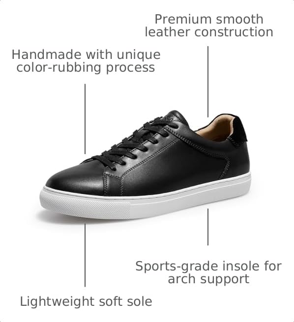 Image of Classic Sneakers Leather Casual Dress Sneakers Breathable Lace-up Oxford Fashion Sneaker for Men