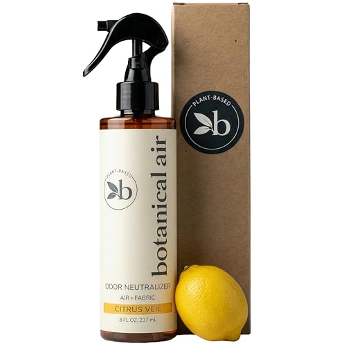 Botanical Air Plant-Based Odor Eliminator Spray – Natural Essential Oil Air Freshener for Home, Bathroom, Fabrics & Pet Areas – 8 oz (Citrus Veil)