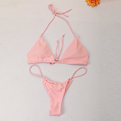 XUNYU Bikini Set Bandage Solid Brazilian Swimwear Two Pieces Swimsuit Padded Thong Bathing Suits