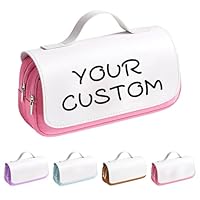 Personalised Pencil Case - Custom Name Pencil Bag for School, College & Work - Unique Gift Idea for Students (A)