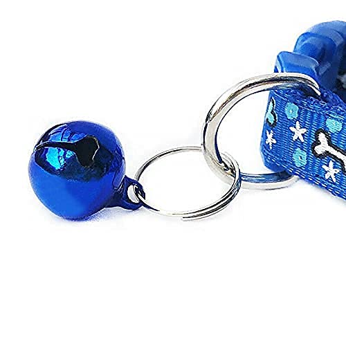 Image of Adjustable I Kitten Collar Bone Printed I Bell Cat Pet Puppy I - Color May Vary Pack of-1 I (Bone Print Collar)
