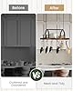 CHOEZON Hanging Pot Rack, Pot Hanger for Kitchen, Ceiling Mounted Pot Holder, Cookware Organizer with 18 S-Shaped Hooks, for Pot, Pan Storage, Space-Saving, Rustic Brown and Black TPR18BF #4