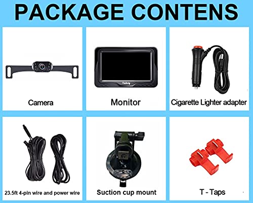 Yakry Backup Camera For Car Hd 1080P 4.3 Inch Monitor Rear View System Reverse Cam Kit Truck Suv Minivan Easy Installation Plug And Play Waterproof Night Vision Diy Grid Lines Y11 #TOP6
