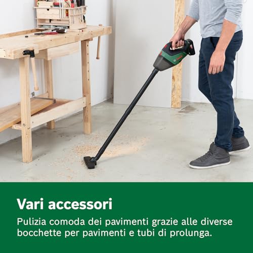 Bosch Aspiratore A Batteria Universalvac 18, Batteria Da 2.5 Ah, Sistema Da 18 V, Confezione In Cartone, Verde - Immagine 5