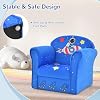 INFANS Kids Sofa, Toddler Armchair Chair with Sturdy Wood Construction Cartoon Pattern, Upholstered Children Armrest Couch for Nursery Kindergarten Playroom Preschool, Gift for Boys Girls