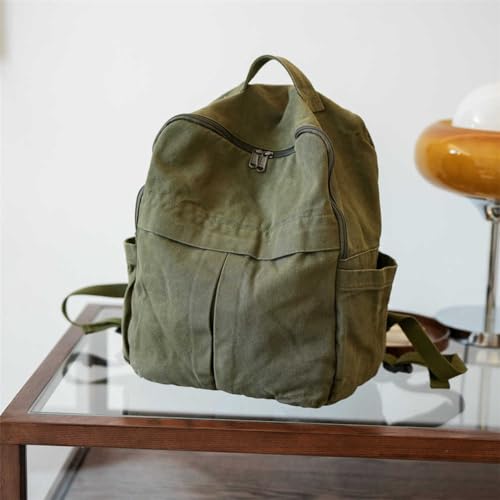 MaxxCloud Cute College Laptop Backpack for Women, Heavy Cotton, Retro Canvas Backpack Travel Bag3