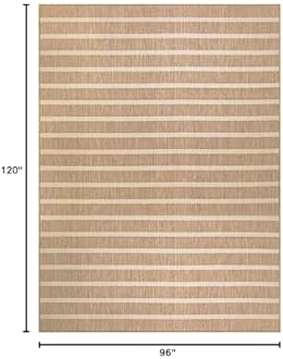 Nourison Home Positano Beige Ivory 8' x 10' Area Rug - Easy Clean, Non Shedding, Bed Room, Living Room, Dining Room, Kitchen (8' x 10')