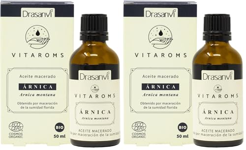 Aceite de árnica macerado Drasanvi Vitaroms Bio extracto vegetal vegano pack de 2 botellas de 50ml