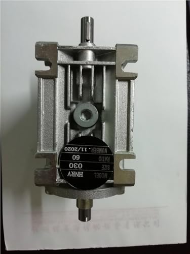 Reductor engranaje helicoidal 90 grados NRV030-VS con eje entrada doble 9 mm relación 7.5 a 1 4