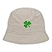 Mens Bucket Hat Shamrock Embroidered Washed Cotton Classic Bucket Hat (Beige,7 1/2)