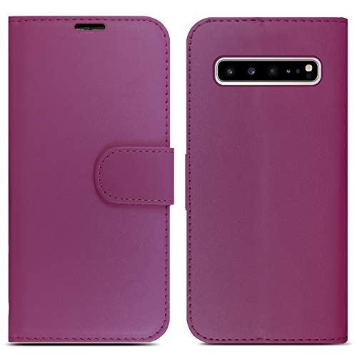 Wallet Case Samsung Galaxy S10 5G Magnetic Flip Leather Case with RFID Block Card Slots Kickstand Shockproof Full Coverage Protective Cover Compatible with Galaxy S10 5G - Purple