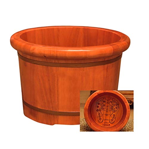 Wooden Barrel Foot Spa Foot Soak Bucket, Wood Bucket for Pedicure, Foot Basin for Adults, Foot Bath Spa Tub, Foot Tub for Soaking Feet Present Friendship and Virtue,A