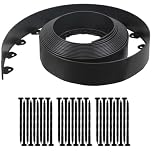 10M Flexible Garden Edging Border: L-Shaped Plastic Lawn Edging with 30 Pegs No Dig Landscape Lawn Edging Border Suitable for Outdoor Flower Beds Lawn Grass and Gardening Enthusias