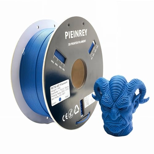 Reinforced Glass Fiber PETG Filament 1.75mm,PETG GF High Impact Resistance,Durability & Stiffness,Compatible with Bambu Lab Creality K1C,QIDI MAX3,FLASHFORGE, Prusa MK4 FDM 3D Printer,1 KG,Blue