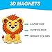 Fridge Magnets for Toddlers Wild Animal - Refrigerator Magnets for Kids - Large Cute Soft Full Back Magnetic Animals for Fridge - Toddler Magnets for Refrigerator - Rubber Big Size Kid Magnet Toys