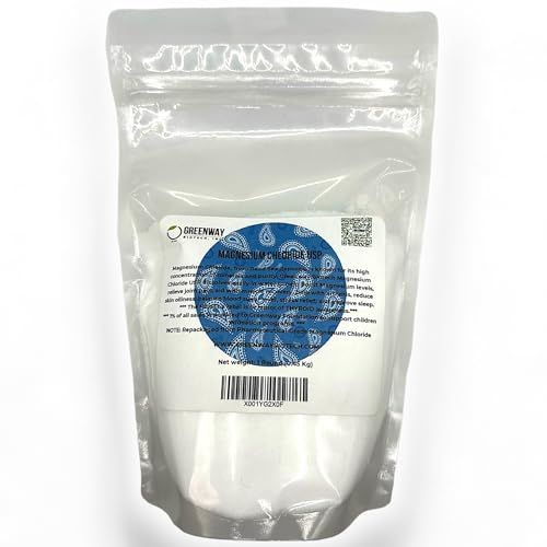 Magnesium Chloride USP (Pharmaceutical Grade) 100% Edible Cloruro de Magnesio 100% Comestible"Greenway Biotech" 1 Pound