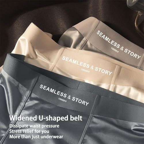 Silk Underwear for Men, Elegant Silk Men's Ice Silky Underwear Mulberry, Seamless Comfort, Ultra-Thin Stretc3