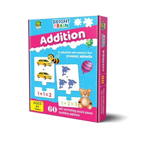 Image of The Book Tree Bright Brain Addition Puzzle - Learn Basic Math with 60 Pieces Puzzle - Fun & Educational for Kids Age 4+ - Educational Toy Birthday Gift for Boys and Girls by Majestic Book Club