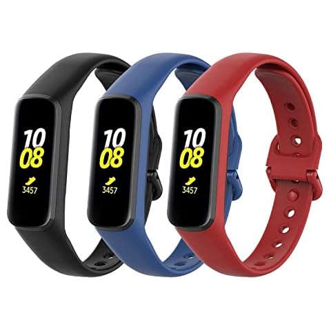 Gheper Bands Compatible with Samsung Galaxy Fit E SM-R375 Smartwatch Soft Silicone Replacement Watchbands Fitness Sport Straps for Women Men, 3PCS Cover