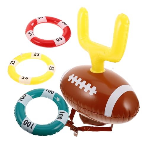 Toddmomy Inflatable Post Ring Toss Football Goal PVC Tabletop Ring Toss Game Fun for All Ages
