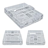 Hzxkqmil Replacement Housing Shell for SNES Console, Translucent Case Custom Shell Accssories for Nintendo SNES Retro Game Console US Version, Transparent White