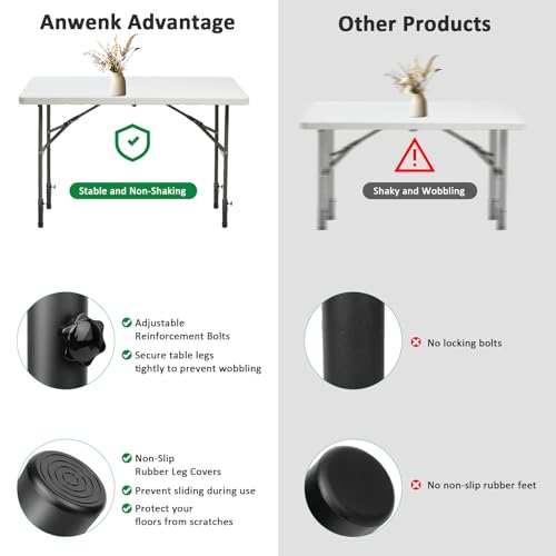 Table Risers Table Leg Extenders 2 Levels/Heights Adjustable Folding Furniture Leg Risers Durable Steel Desk Leg Extensions for Straight and Bent Legs, Raise 3.6in/5.2in 4Pack by Anwenk - Image 7