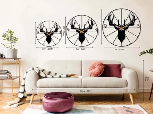 Image of Morden Metal Wall Clock for Living Room, Bedroom, Office, Kitchen, Stylish Wall Clock for Home and Hall, Designer Big Size Modern (DA-237, 40 CM)
