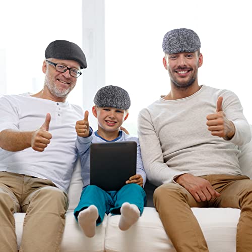 Image of Newcotte Newsboy Cap for Men Classic Herringbone Tweed Flat Cap Irish Beret Hat for Cabbie Driving Hunting