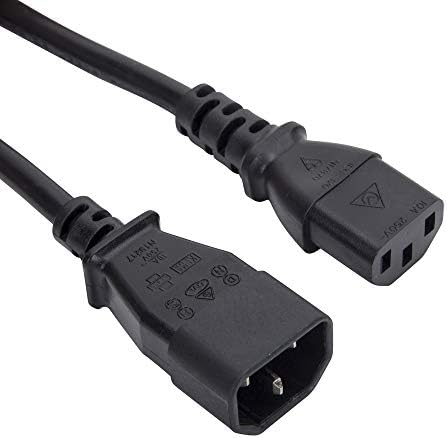 Computer Spares 2m IEC Power Extension Cable Kettle Male to Female UPS Lead C13 - C14 Mains 240V 10A