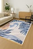 COZY FURNISH Modern Abstract Area Rug, 5 x 7 Feet, Multi-Color Marble Pattern, Living Room Carpet with Suede Backing (Multicolor05, 5X7(Inches))
