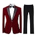 Mens 2-piece Suit Peaked Lapel One Button Tuxedo Slim Fit Dinner Jacket & Pants, Red, Medium