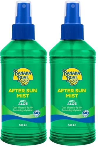 BANANA BOAT Aftersun Aloe Spray 250g, Cools and Hydrates Skin Exposed to the Sun, Oil-free, for Face and Body (Pack of 2)