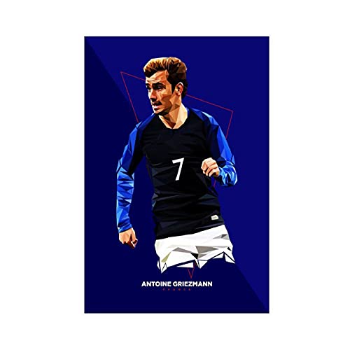 Antoine Griezmann Poster de football sur toile pour décoration murale de salon, chambre à coucher, sans cadre : 30 x 45 cm Cover