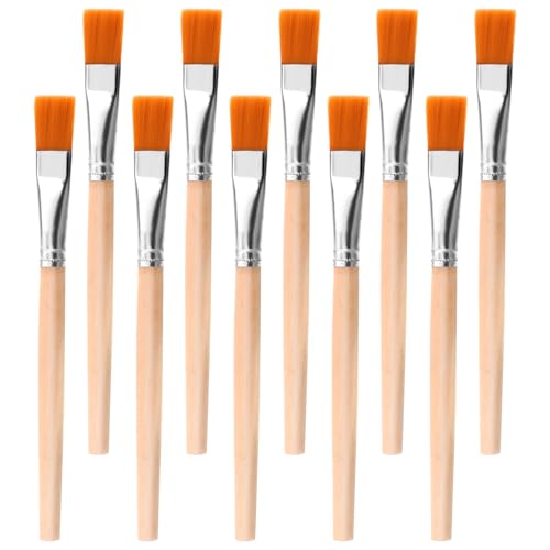 BOHUIZ 10 Stück Breite Flache Pinsel Borstenpinsel Kleine Künstlerpinsel Pinsel Kinder für Anfänger Künstler und Gemälde Liebhaber