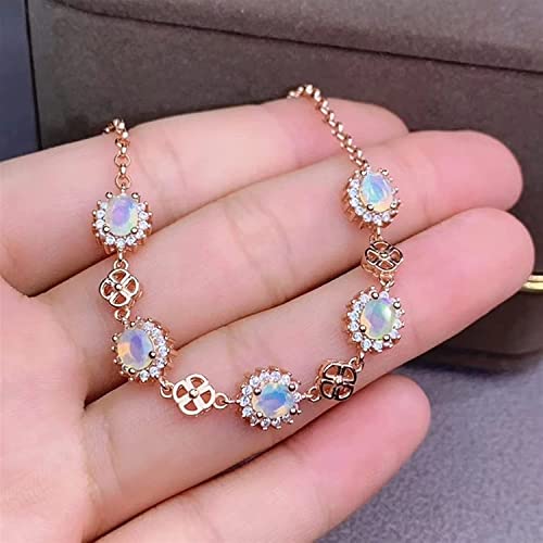 Pulsera de ópalo natural plata 925 con acabados de alta joyería clásica 3