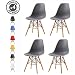 Produktbild MCC Retro Design Stühle LIA Esszimmerstühle im 4er Set, Eiffelturm inspirierter Style für Küche, Büro, Lounge, Konferenzzimmer etc, 6 Farben, Kult (Grau)