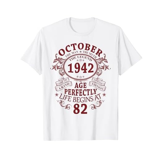 82 Años Cumpleaños Hombre Mujer Octubre 1942 Vintage 1942 Camiseta