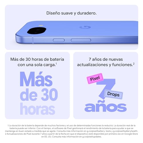 Miniatura 3 de Google Pixel 10a - 7 años de Pixel Drops, más de 30 Horas de batería, Asistente de Cámara, Gemini Live - Frambuesa, 128GB + Funda de Pixel 10a - Fabricada con plástico Reciclado - Lavanda