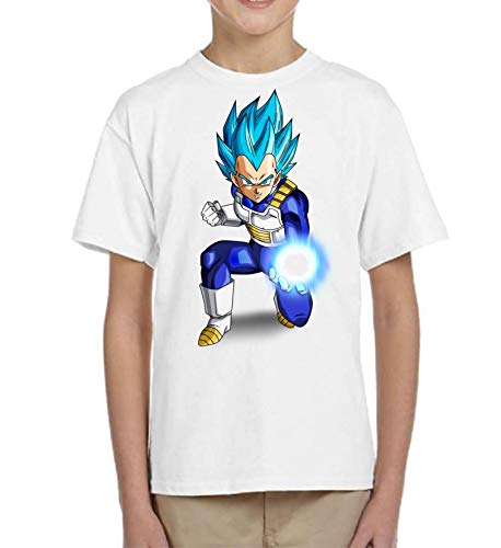 The Fan Tee T-shirt infantil Dragon Ball Goku Vegeta bolas de Dragon Super Saiyan 143 - Branco