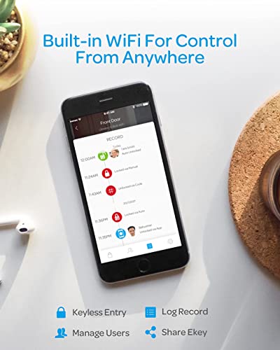 Smart Lock With Door Sensor, Ultraloq 5-In-1 Keyless Entry Door Lock With Built-In Wifi, Bluetooth And Keypad, Wifi Door Lock, Wifi Deadbolt, Ansi Grade 1 Certified - U-Bolt Wifi, Lock #TOP4