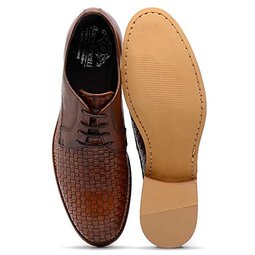 Sapato Oxford Jacometti Derby Couro Tressê Feminino Festa Caramelo 38