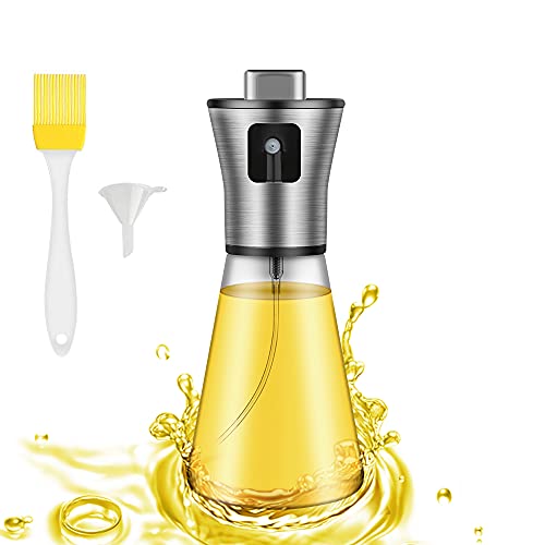 Subuigar Oil Sprayer for Cooking,200ml Olive Oil Spray Mister, Cooking Olive Oil Sprayer Dispenser Bottle with Funnel for Cooking Air Fryer, BBQ, Salad, Baking, Roasting, Grilling(Cone)