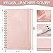 AHGXG Lined Spiral Notebook Journal for Women, Hardcover Leather Notebook College Ruled 140 Pages, A5 5.7